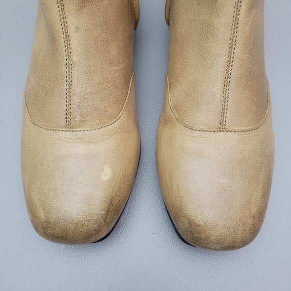 Bussola Size 39/8.5 Caramel Leather Ankle Boots Booties Lined Comfort Side Zip - Picture 7 of 13
